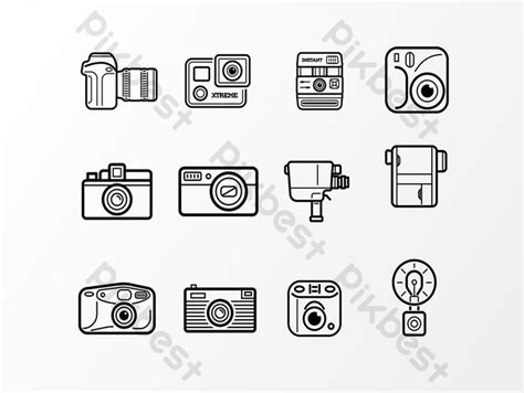 Line Drawing Camera Outline Design PNG Images | AI Free Download - Pikbest