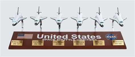 NASA - Space Shuttle Fleet Collection - 1/200 Scale Mahogany Models