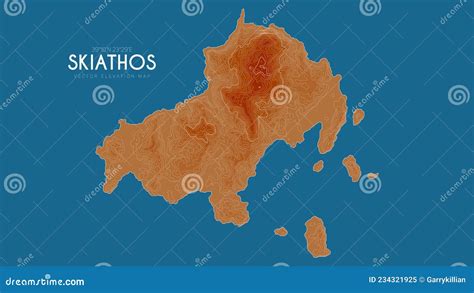 Topographic Map of Skiathos, Greece. Vector Detailed Elevation Map of Island Stock Vector ...