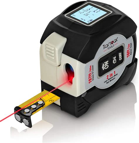 Laser Tape Measure by TickTock Tools, 2-in-1, Laser 197Ft/60M ...