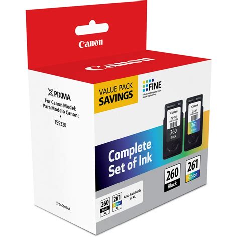 Canon - PG-260 / CL-261 2-Pack Standard Capacity Black/Color Ink ...