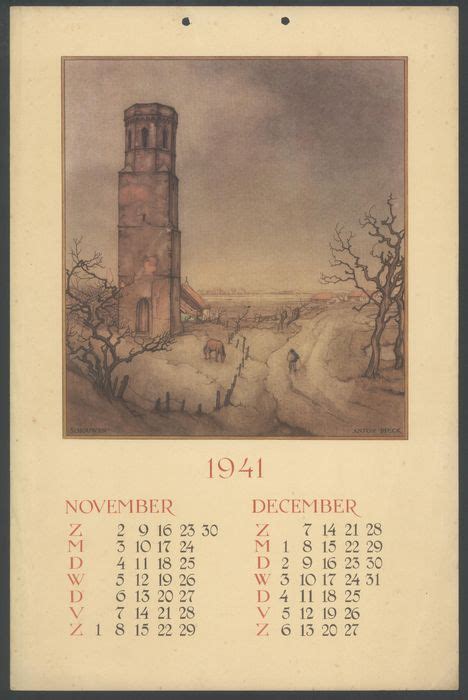 Annual calendar 1941 - Catawiki