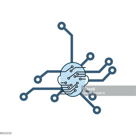 Ai Icon Symbol Ui Design On White Background A Modern Technology Circuits Of Robot System Icons ...