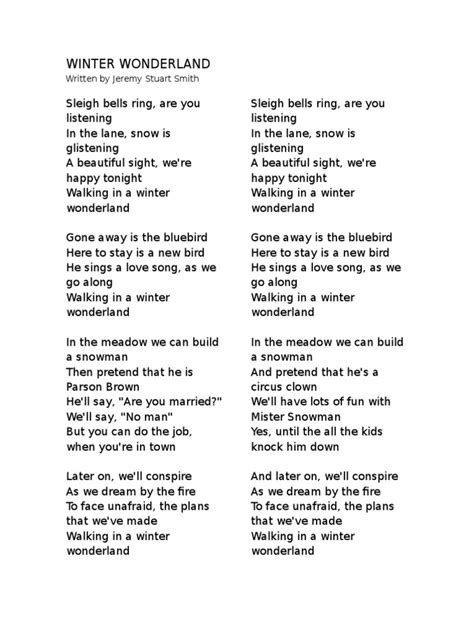 Winter Wonderland. Lyrics