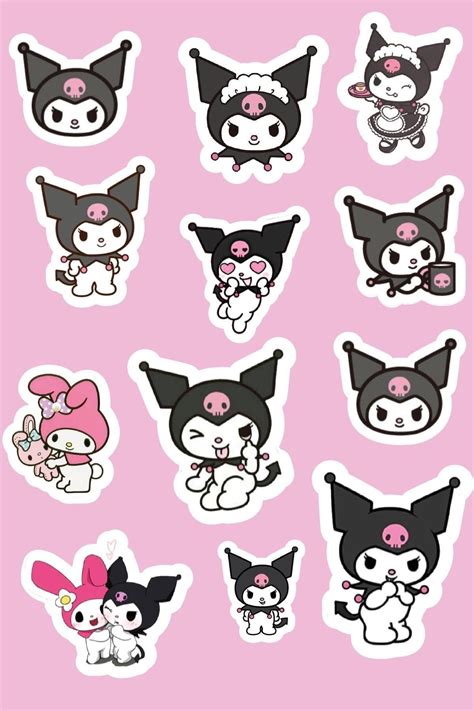 Anime Marketi Kuromi Sticker Etiket Seti - Laptop Telefon Notebook ...