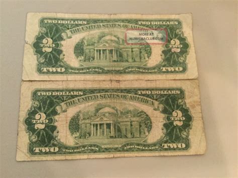 2 1953 - A $2 Two Dollar Bills Red Seal, United States Note, 1953a