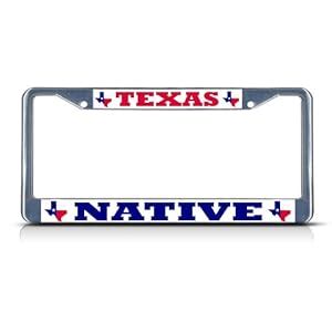 Amazon.com: TEXAS FLAG NATIVE Chrome Heavy Duty Metal License Plate Frame: Automotive