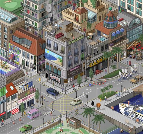 Isometric Map, Isometric Design, Pixel Art, Virtual City, Urban Design ...