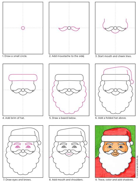 How to Draw Santa’s Face · Art Projects for Kids | Christmas drawings ...