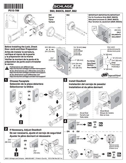 Schlage B Series Deadbolt Installation