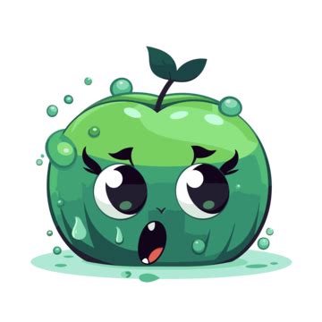 Apple Bobbing Vector, Sticker Clipart Cartoon Apple Splashed With ...