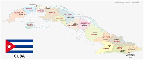 ⊛ Mapa de Cuba ·🥇 Político & Físico Para Imprimir