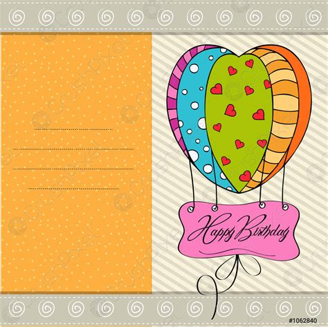 Happy birthday card with balloons - stock vector 1062840 | Crushpixel