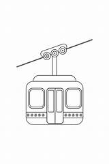 Premium Vector  Coloring Winter cable car Illustration On White sketch template