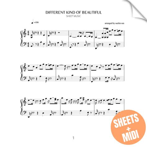 Different Kind Of Beautiful (SHEET MUSIC & MIDI) | Sachin Sen