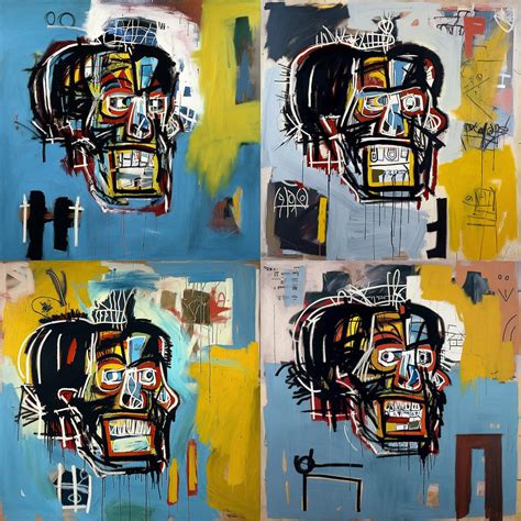 Jean-Michel Basquiat Midjourney style | Andrei Kovalev's Midlibrary 2.0