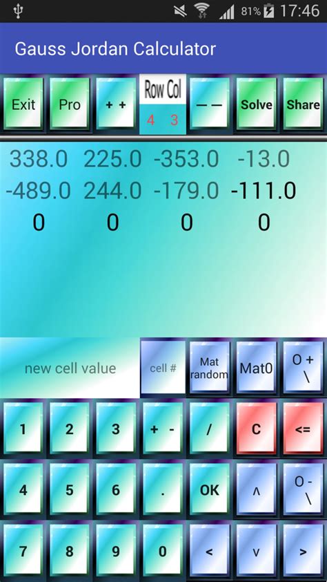 Gauss Jordan Calculator для Android — Скачать