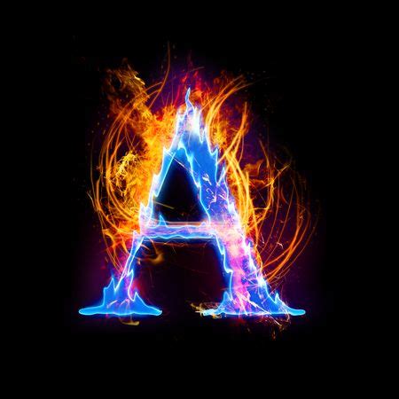 Fire and ice text capital letter alphabet a – Artofit