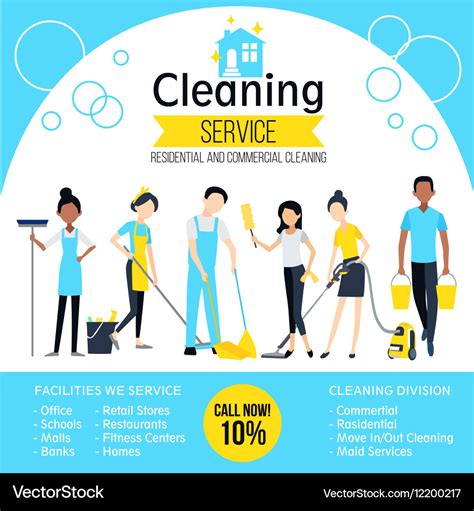 Cleaning company poster Royalty Free Vector Image