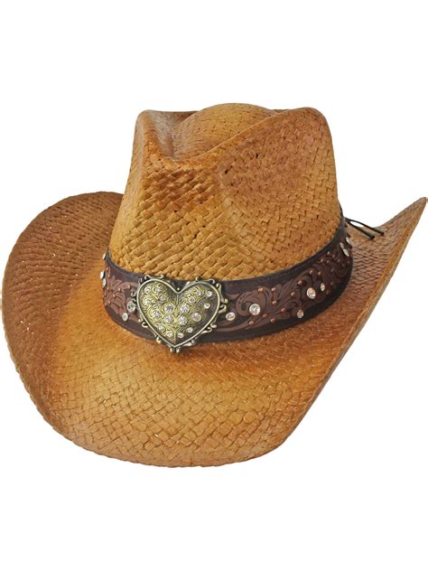 Sparkly Cowgirl Heart-Centric Adjustable Rhinestone Western Hat for ...