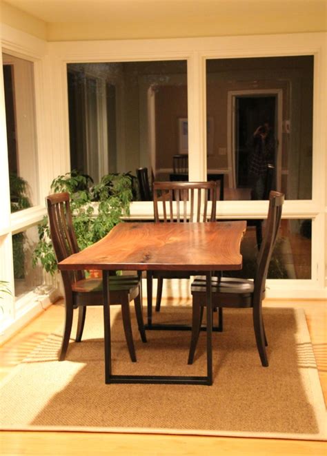 Reclaimed Walnut Table With Metal Base - Great Tables