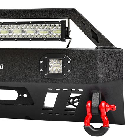 Fit for 4Runner 2010-2020 Black Steel Front Bumper w/ Winch Plate & LED Lights | eBay