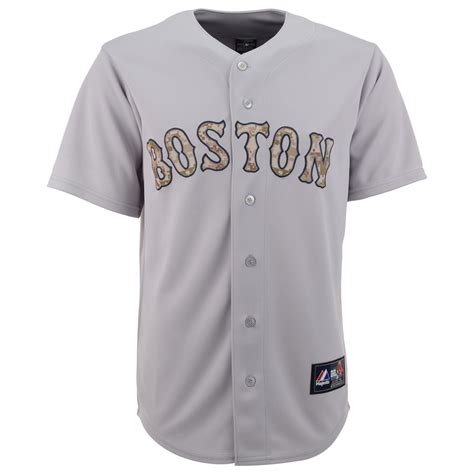 Majestic Mens Boston Red Sox Digi Camo Replica Jersey in Gray for Men