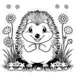 Cute hedgehog in grassy field coloring page Lulu Pages