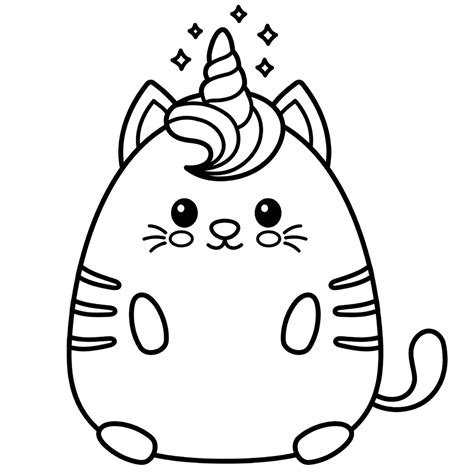 Cake Unicorn Cat Coloring Pages - Unicorn Cat Coloring Pages - Coloring ...