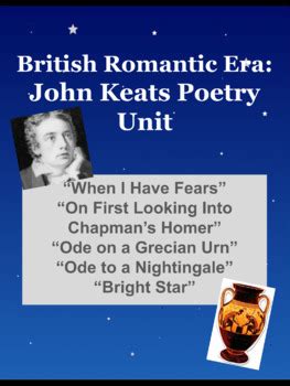 John Keats Poetry unit: 5 British Romantic era poems w/ Answer Keys