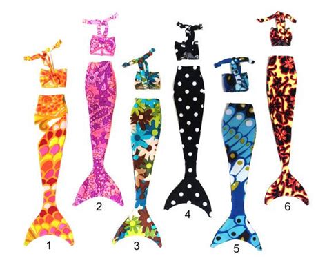 2 Doll Mermaid Tail Sets for 12 Fashion Dolls, Costume, Choose From ...