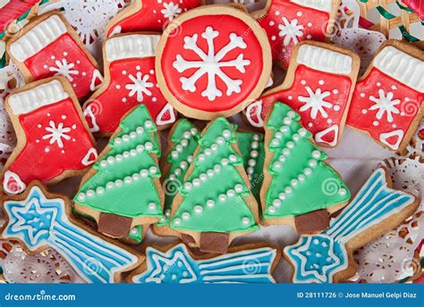 Delicious Cookies with Christmas Shapes Stock Photo - Image of festive ...