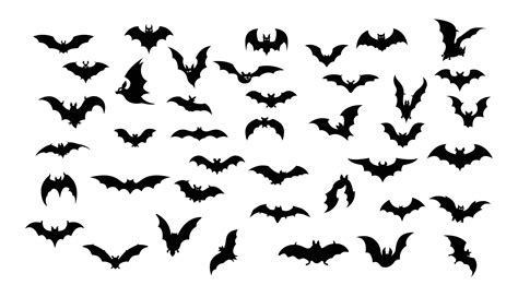 Collection of halloween bats silhouettes 26786607 Vector Art at Vecteezy