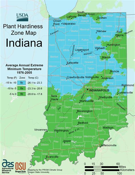 Indiana Plant Hardiness Zone Map • Mapsof.net
