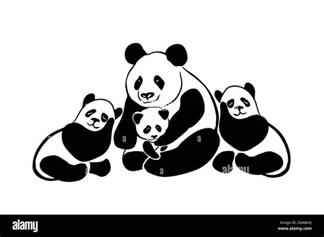 The panda family. Vector illustration Stock Vector Image & Art - Alamy