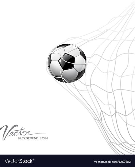 Soccer ball in net on goal Royalty Free Vector Image