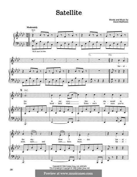 Satellite (Dave Matthews Band) by D.J. Matthews - sheet music on MusicaNeo