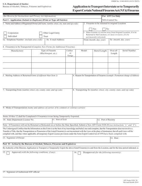 Atf Variance Application Fillable Form - Printable Forms Free Online