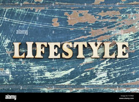 Word lifestyle written with wooden letters on rustic surface Stock ...