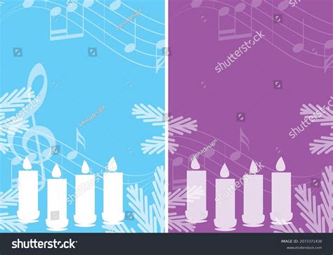 Backgrounds 4 Advent Candles Music Notes Stock Vector (Royalty Free) 2073371438