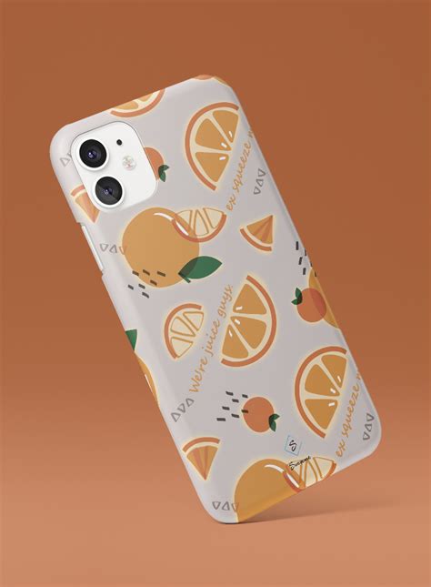 Orange - Slim Floral Phone Case - Swevenne