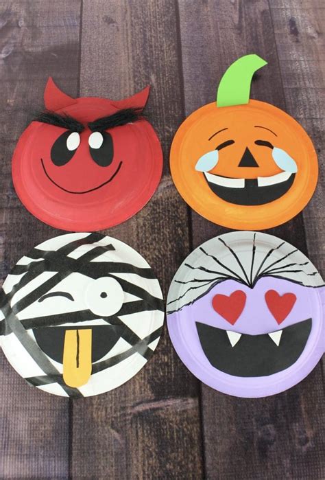 Emoji Halloween Paper Plate Crafts - About a Mom