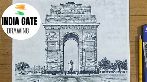 HOW TO DRAW FEMOUS ARCHITECTURE : INDIA GATE || INDIA GATE DRAWING IN PERSPECTIVE || PENCIL ...