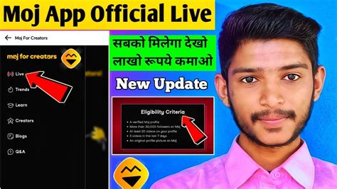 Moj App Live Opation Eligibility Criteria 2023 - Moj App Live Features New Update - Earn Money ...