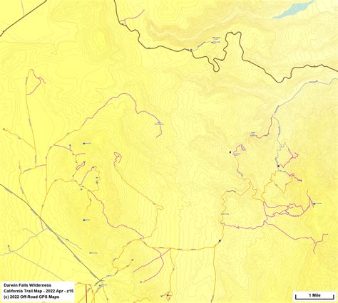Darwin Falls Wilderness - California Trail Map