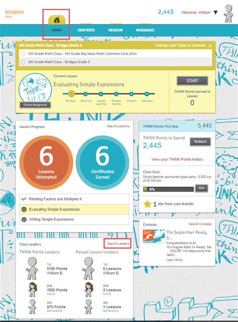 Viewing the leaderboard in Imagine Math 3+ (Students) – Imagine Learning Help Center