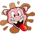 Vector illustration of pig with a monocle in its right eye | Free SVG