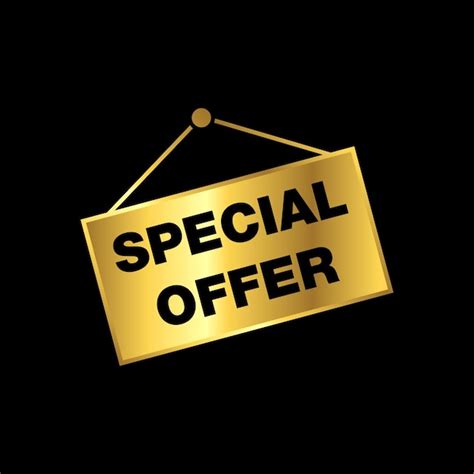 Premium Vector | Special Offer Gold Hanging Sign Discount Store Template