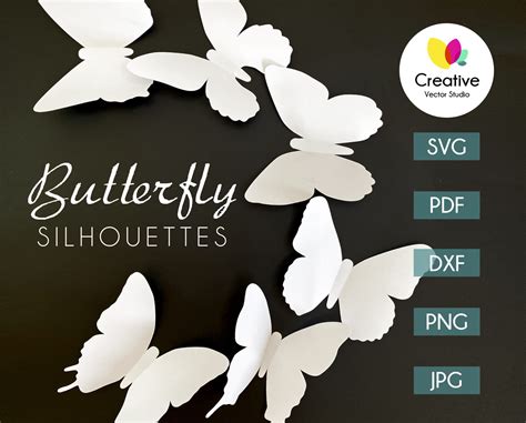 Butterfly SVG Bundle #3 Monochrome - Creative Vector Studio