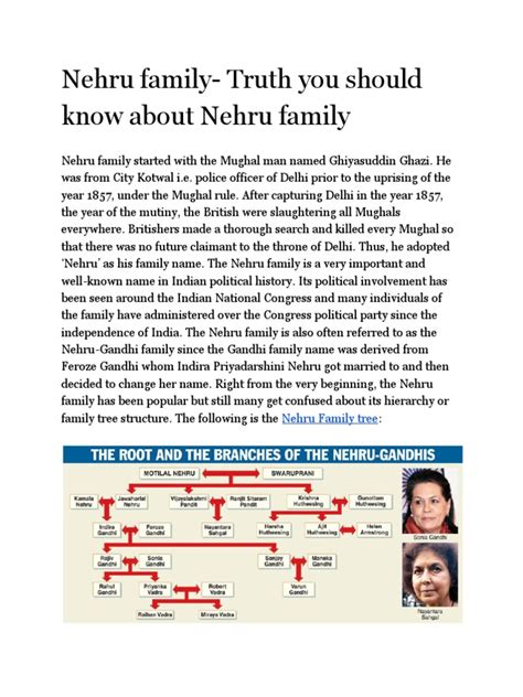 Nehru Family - Truth You Should Know About Nehru Family | PDF ...